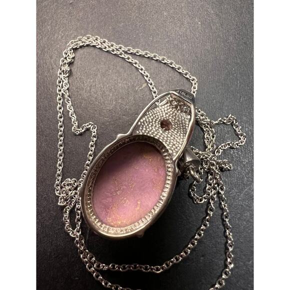 NEW Phosphosiderite and garnet stainless steel pendant 20 inch necklace - Picture 6 of 9